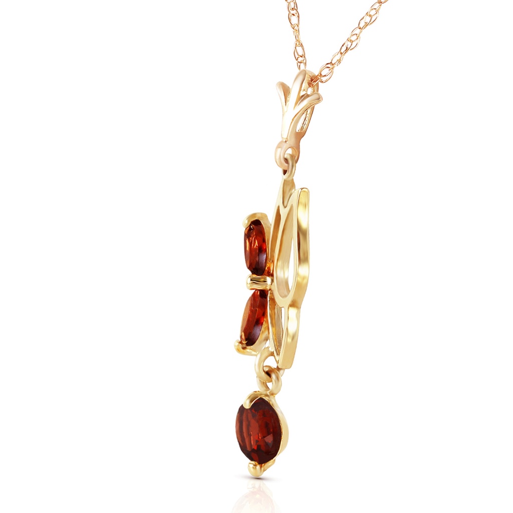 14k Solid Gold Butterfly Necklace With Garnets 1026$